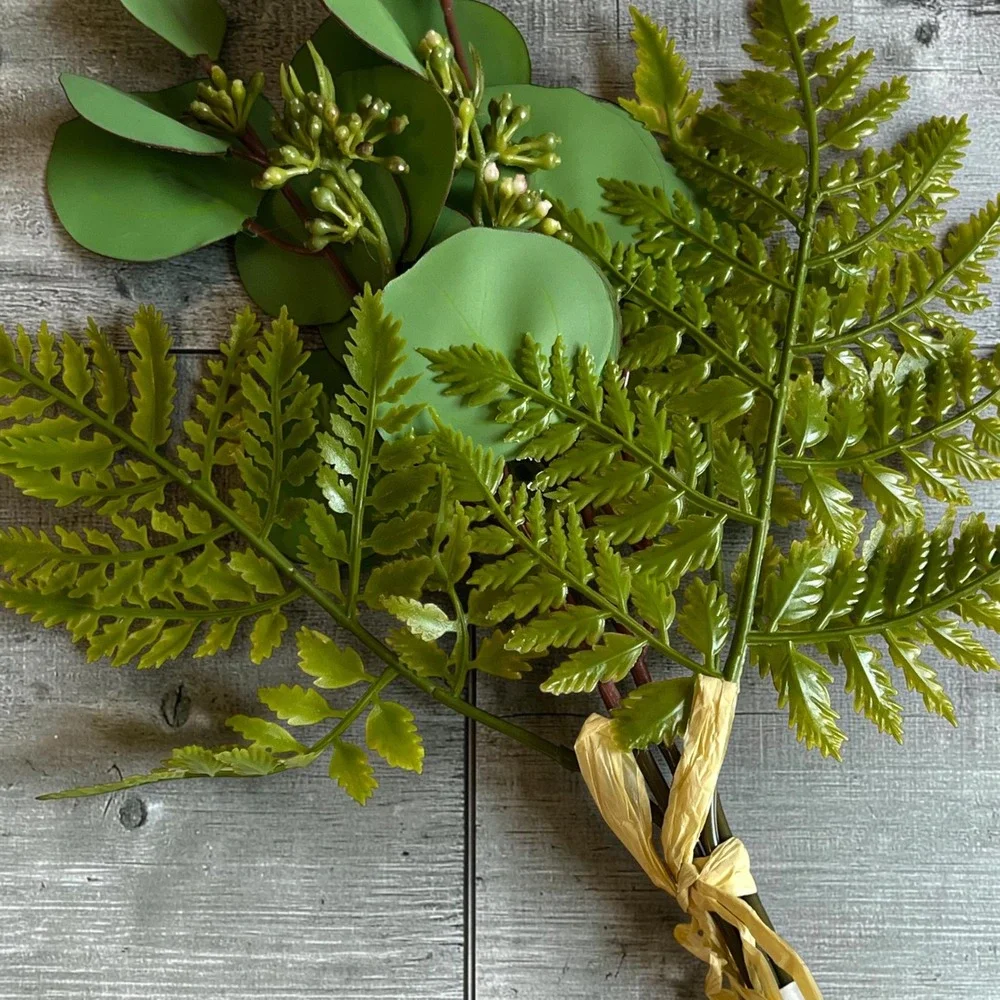 Artificial Mixed Eucalyptus Fern Berries Greenery Branches Stems 30 Bundles